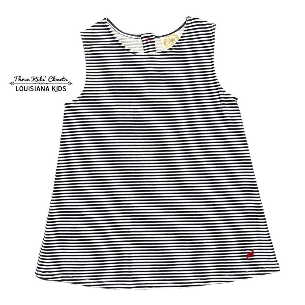Beaufort Bonnet Company TBBC Sz 8 Navy Striped Jane Ashley Jumper Dress